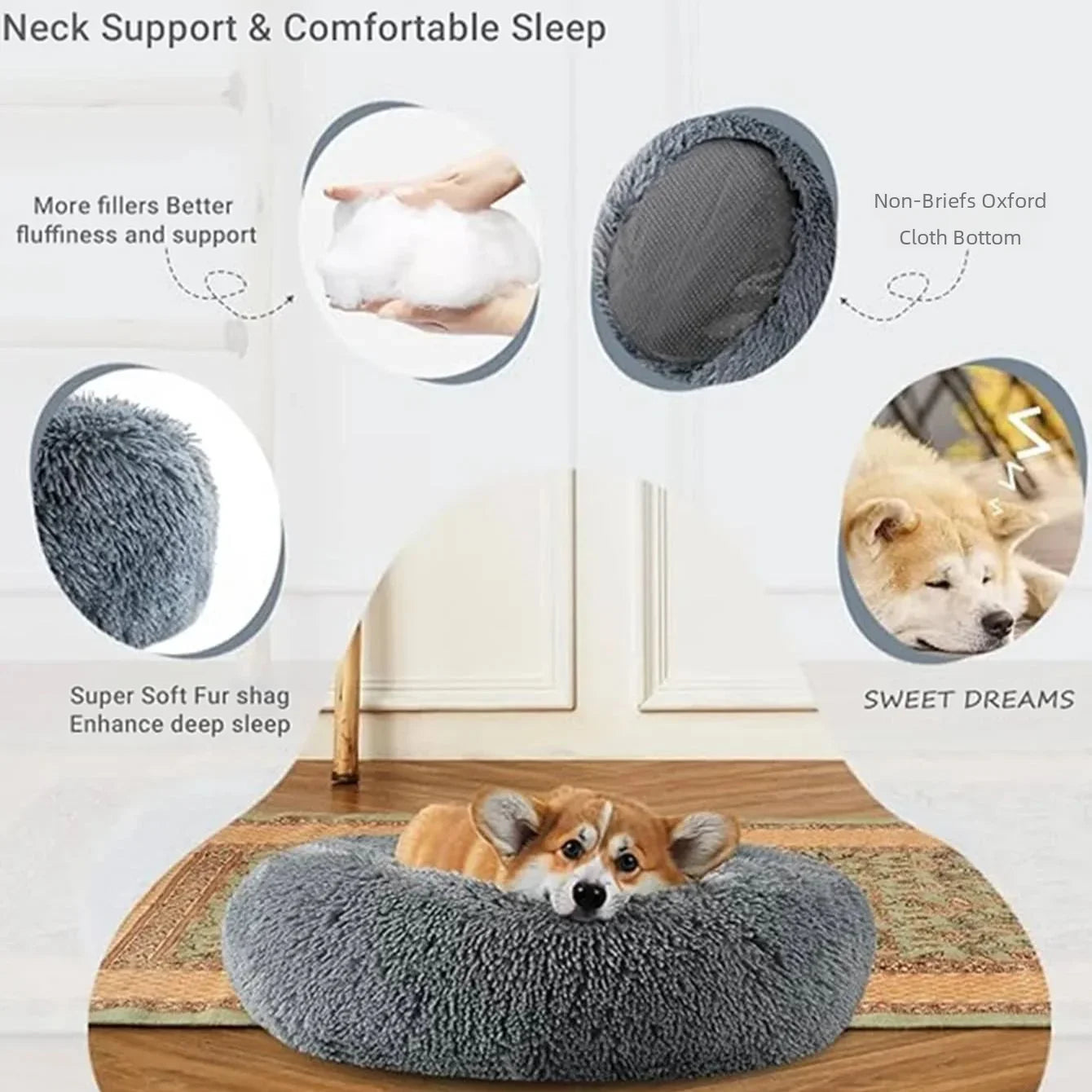 WaggyBark™ Calming Donut Pet Bed